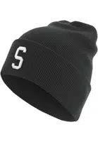 Knitted hat with the letter Cuff S
