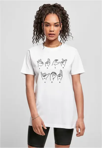 Women's FU T-shirt in sign language white