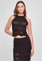 Women's short crocheted neck warmer Top black