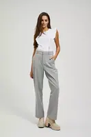 Marisse Gray Straight-Leg Suit Trousers With Pockets