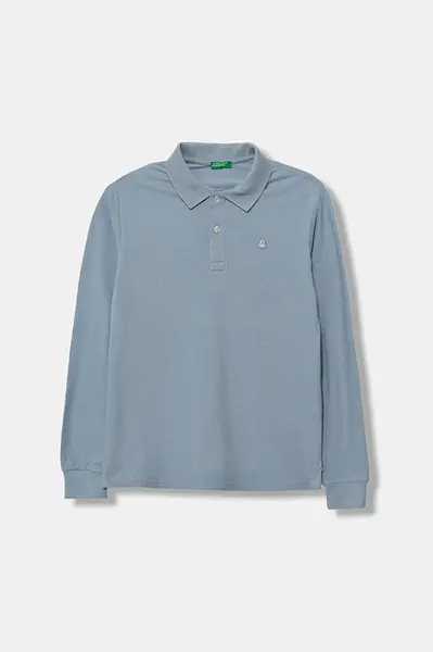 Dětské bavlněné tričko s dlouhým rukávem United Colors of Benetton modrá barva, 3089C300Z