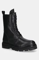 Kožené workery Patrizia Pepe dámské, černá barva, na platformě, 8Y0122 L005 FB30