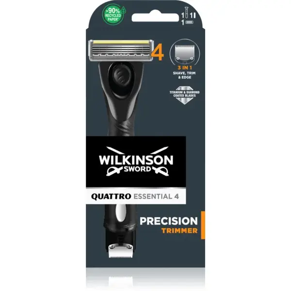 Wilkinson Sword Quattro Precision Trimmer holicí strojek + náhradní břity 1 ks
