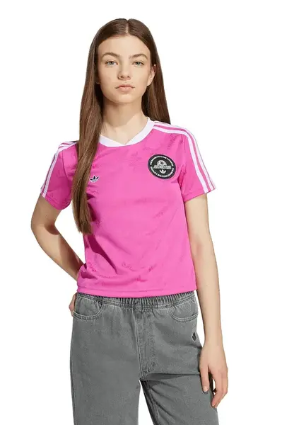 Dětské tričko adidas Originals růžová barva, JV7683