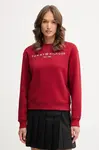 Mikina Tommy Hilfiger dámská, modrá barva, s potiskem, WW0WW39791