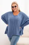 Kesi Włoski Dámský svetr Plus Size s akrylem volného střihu a rukávem 3/4 denimový