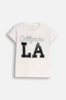 Dětské tričko Coccodrillo béžová barva, EVERYDAY GIRL A