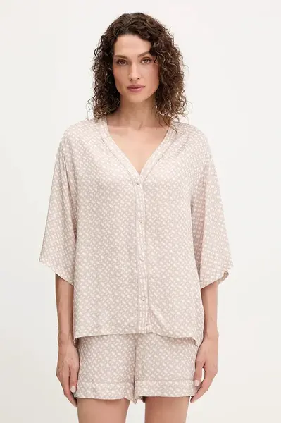 Pyžamová košile BOSS Sateen AOP_Top