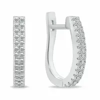 Brilio Silver Třpytivé stříbrné kruhové náušnice EA132W