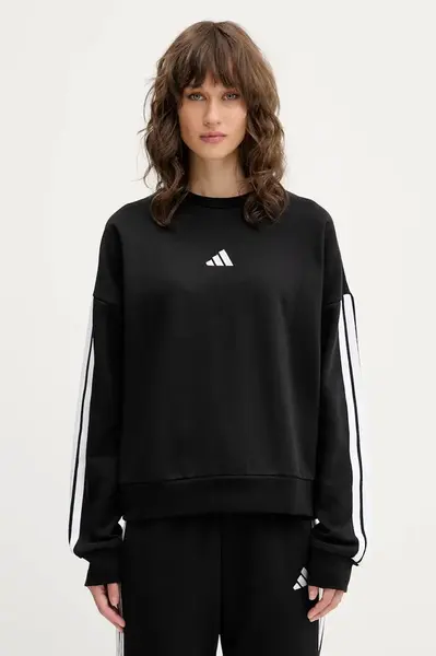 Mikina adidas Essentials dámská, černá barva, s aplikací, JE1298