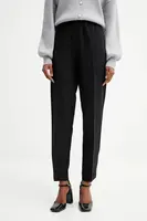 Kalhoty Guess ROBERTA dámské, černá barva, high waist, W5YB01 WH9Y2