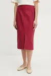 Bavlněná sukně Weekend Max Mara červená barva, midi, 2515101026600