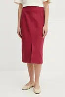 Bavlněná sukně Weekend Max Mara červená barva, midi, 2515101026600