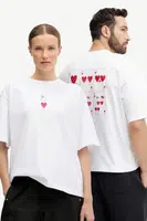 Bavlněné tričko EA7 Emporio Armani bílá barva, s potiskem, AF13243.7X000038