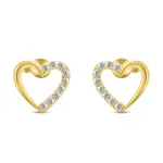 Brilio Silver Romantické pozlacené náušnice třpytivá srdíčka EA356Y