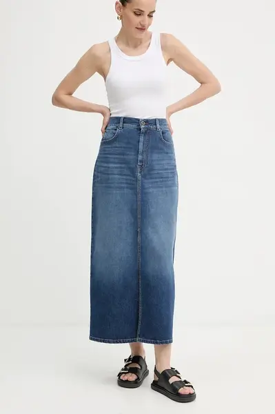 Džínová sukně Weekend Max Mara ZARELIA tmavomodrá barva, maxi, 2525106061600
