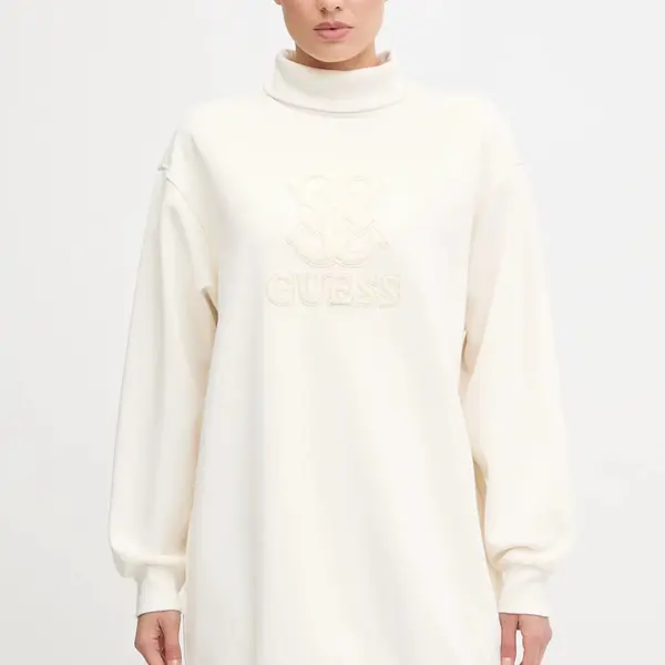 Šaty Guess CARMEN béžová barva, mini, oversize, V5YK07 KCX22