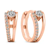 Brilio Silver Oslnivé kruhové bronzové náušnice se zirkony EA503R
