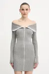 Šaty Guess KATHRYN šedá barva, mini, přiléhavé, W5YK28 Z30I2