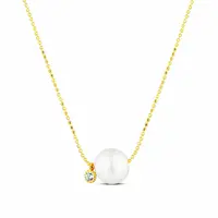 JwL Luxury Pearls Jemný náhrdelník s bílou perlou a třpytivým zirkonem JL0860