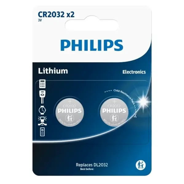 PHILIPS CR2032P2/01B knoflíková baterie 2 kusy