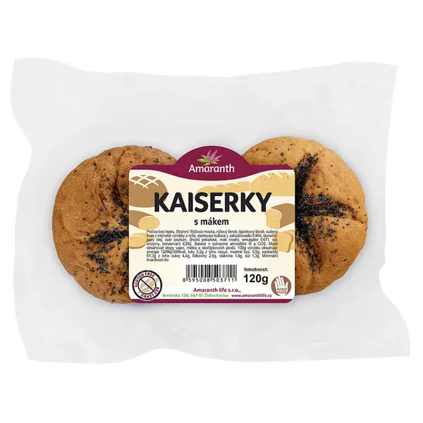 AMARANTH Bezlepkové kaiserky s mákem 2 kusy