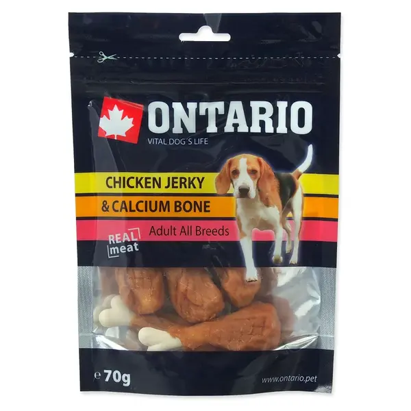 ONTARIO Vápníková kost s kuřecím pro psy 70 g