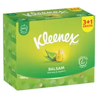 KLEENEX Papírové kapesníky 3-vrstvé Balsam Box 4 x 64 kusů