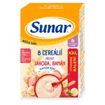 SUNAR Mléčná kaše 8 cereálií jahoda banán 6m+ 340 g