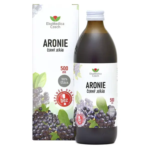 EKOMEDICA Aronie černý jeřáb 100% šťáva 500 ml