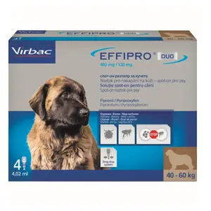 EFFIPRO DUO 402/120 mg spot-on pro psy XL (40-60 kg) 4,02 ml 4 pipety