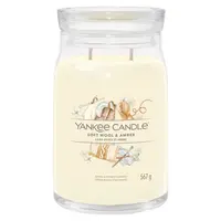 YANKEE CANDLE Signature Vonná svíčka velká 2 knoty Soft Wool & Amber 567 g