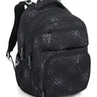 Batoh do školy Bagmaster ZIPSTER 25 A Black and white flowers
