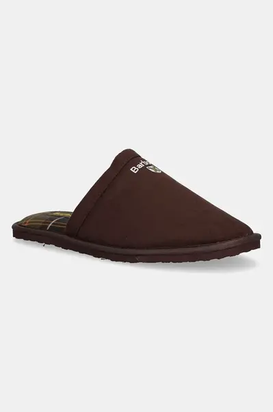 Pantofle Barbour Everitt hnědá barva, MSL0025BR51