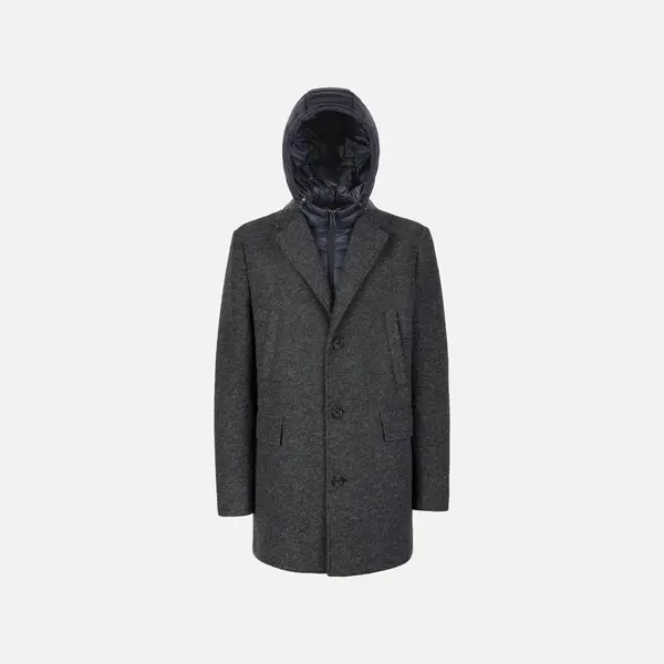 Grey Men's Coat Geox Claudio - Men's