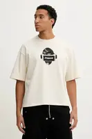 Bavlněné tričko Kaotiko béžová barva, s potiskem, AR036-01S-G002