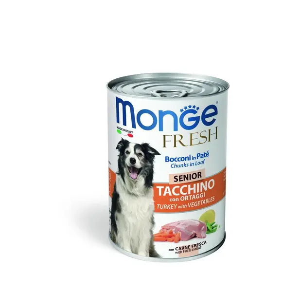 Monge Dog Fresh Senior konzerva - krůtí se zeleninou 400 g