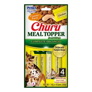 Inaba Dog Churu Meal Topper vlhké krmivo pro psy - kuřecí, dýně 4 x 14 g