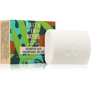Faith In Nature Coconut & Shea Butter organický tuhý šampon dodávající hydrataci a lesk 85 g