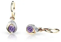 Cutie Jewellery Dětské náušnice ze žlutého zlata C1898-10-X-1 fialová