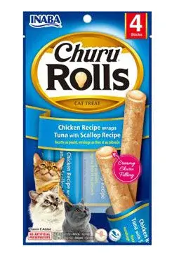 Churu Cat Rolls chicken wraps&tuna scallop cream 4x10g