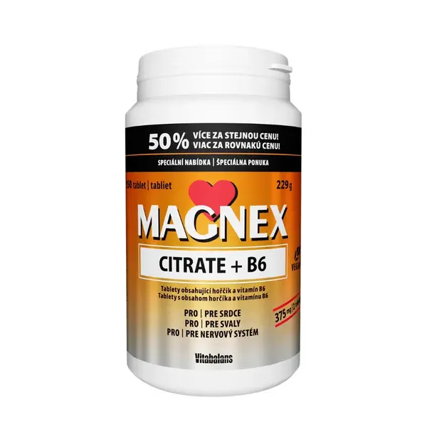 Magnex Citrate 375 mg + B6 100 + 50 tablet