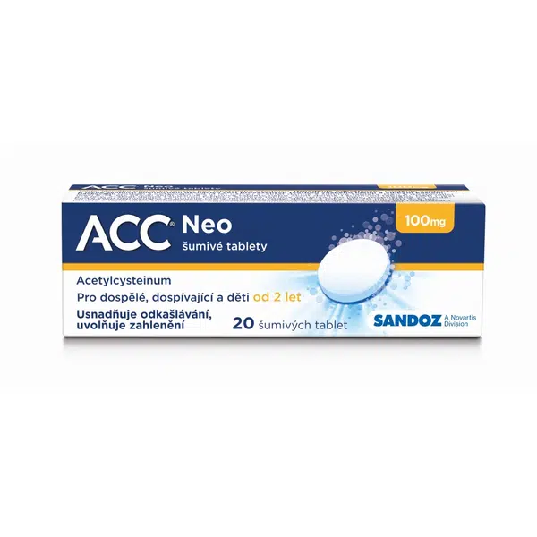 ACC® NEO 100 mg 20 šumivých tablet na vlhký kašel pro dospělé a děti od 2 let