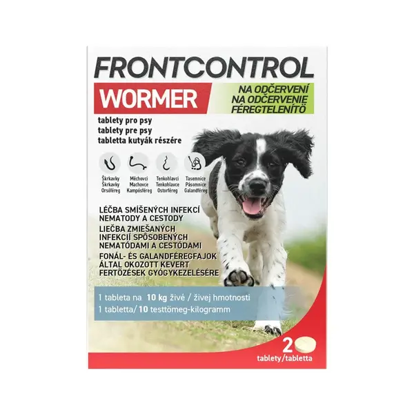 Frontcontrol Wormer na odčervení pro psy 10 kg 2 tablety