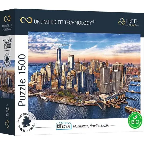 Trefl Prime puzzle 1500 UFT - Panoráma mesta: Manhattan, New York, USA