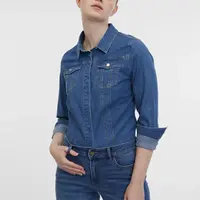 Modrá dámska džínsová košeľa ORSAY