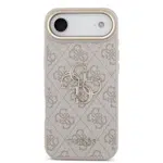 Zadní kryt Guess PU Leather 4G Metal Logo Gold Frame pro Apple iPhone Air, růžová