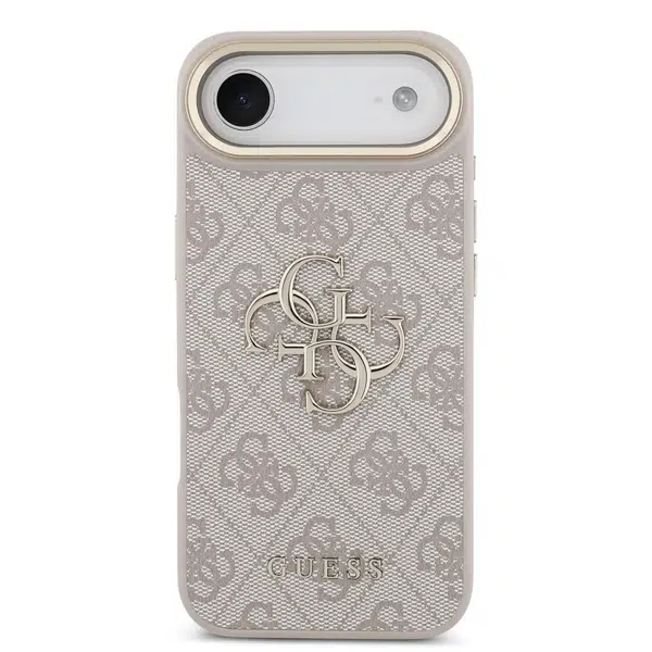 Zadní kryt Guess PU Leather 4G Metal Logo Gold Frame pro Apple iPhone Air, růžová