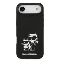 Zadní kryt Karl Lagerfeld Liquid Silicone K&CH Sketch MagSafe pro Apple iPhone 17 Air, černá