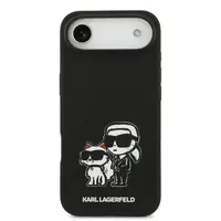 Zadní kryt Karl Lagerfeld Liquid Silicone K&CH Sketch MagSafe pro Apple iPhone Air, černá